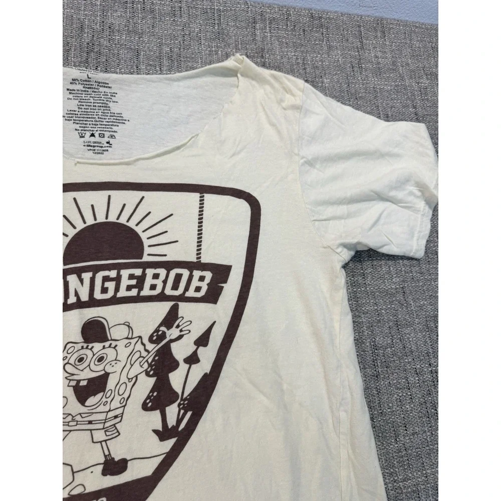 SPONGEBOB SQUAREPANTS Nickelodeon HIKING Back To Nature T-Shirt Size‎ Large - Picture 4 of 10